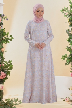 JUBAH PRINTED 13 - LIGHT MAUVE